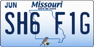 MO license plate SH6F1G