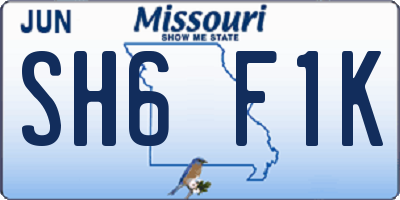 MO license plate SH6F1K