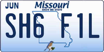 MO license plate SH6F1L