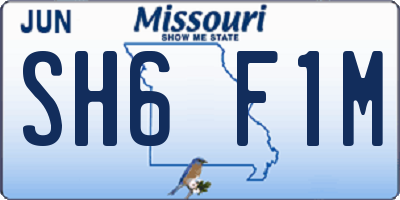 MO license plate SH6F1M