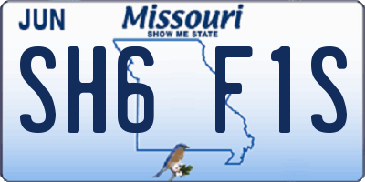 MO license plate SH6F1S
