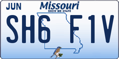 MO license plate SH6F1V