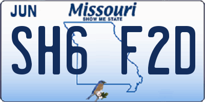 MO license plate SH6F2D