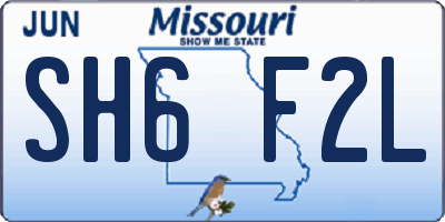 MO license plate SH6F2L