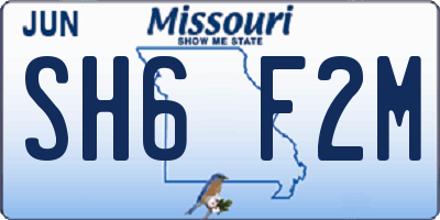MO license plate SH6F2M