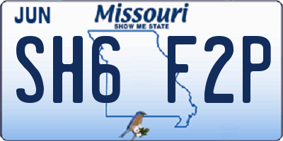 MO license plate SH6F2P
