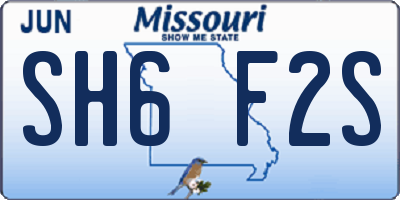 MO license plate SH6F2S