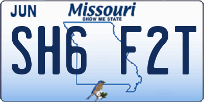 MO license plate SH6F2T