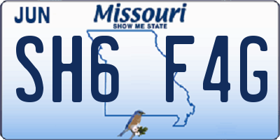 MO license plate SH6F4G