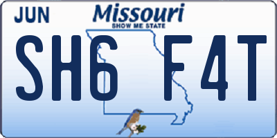 MO license plate SH6F4T