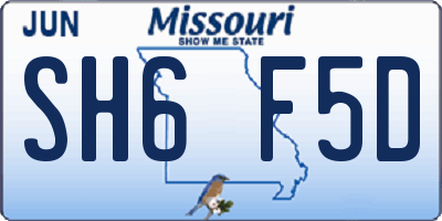MO license plate SH6F5D
