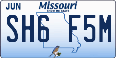 MO license plate SH6F5M