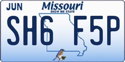 MO license plate SH6F5P