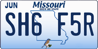 MO license plate SH6F5R
