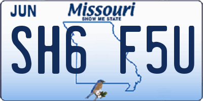 MO license plate SH6F5U