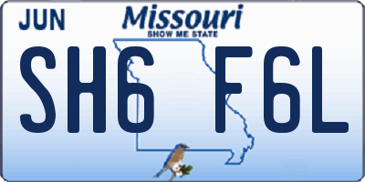 MO license plate SH6F6L
