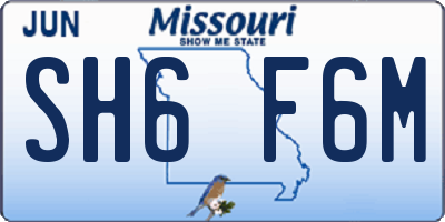 MO license plate SH6F6M