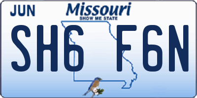 MO license plate SH6F6N