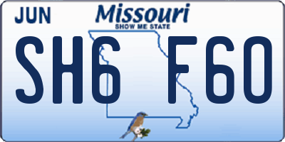MO license plate SH6F6O