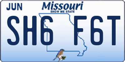 MO license plate SH6F6T