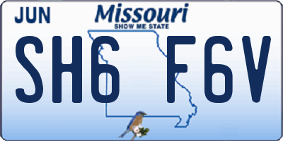 MO license plate SH6F6V