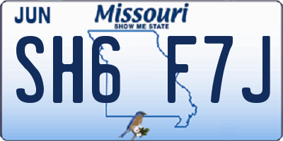 MO license plate SH6F7J