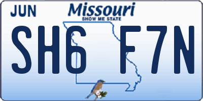 MO license plate SH6F7N
