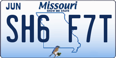 MO license plate SH6F7T