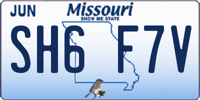 MO license plate SH6F7V