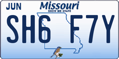 MO license plate SH6F7Y