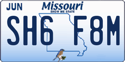 MO license plate SH6F8M