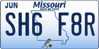 MO license plate SH6F8R