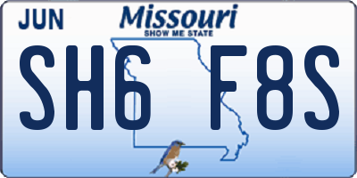MO license plate SH6F8S
