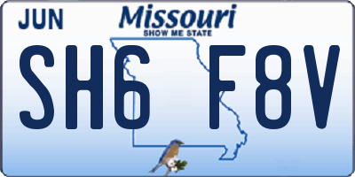 MO license plate SH6F8V