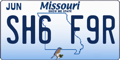MO license plate SH6F9R