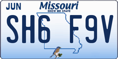 MO license plate SH6F9V