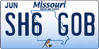 MO license plate SH6G0B