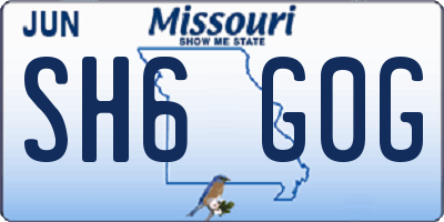 MO license plate SH6G0G