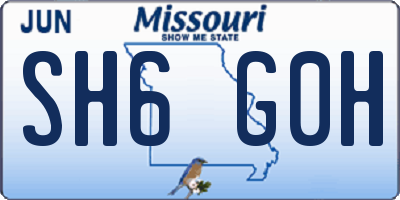 MO license plate SH6G0H