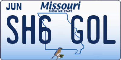 MO license plate SH6G0L