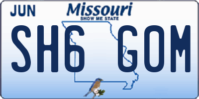 MO license plate SH6G0M