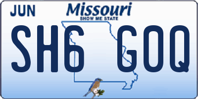 MO license plate SH6G0Q