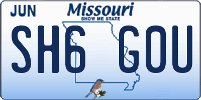 MO license plate SH6G0U