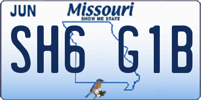 MO license plate SH6G1B