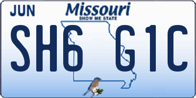 MO license plate SH6G1C