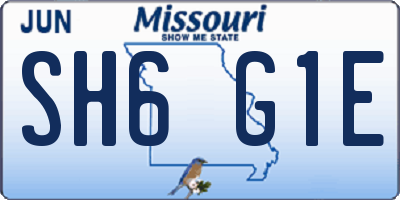 MO license plate SH6G1E