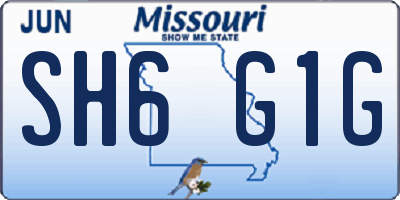 MO license plate SH6G1G