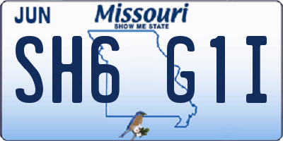 MO license plate SH6G1I