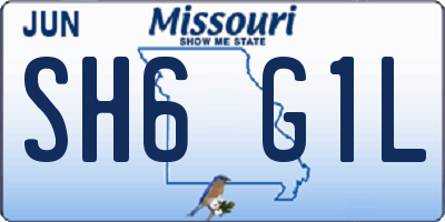 MO license plate SH6G1L