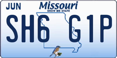MO license plate SH6G1P